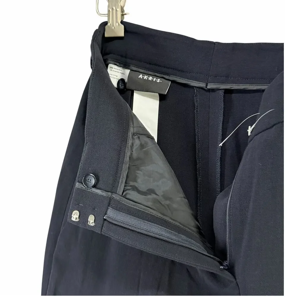 Akris Flore Navy Wool Stretch Tailored Trousers Womens 6 Quiet Luxury‎ NWT $995 - Picture 3 of 15